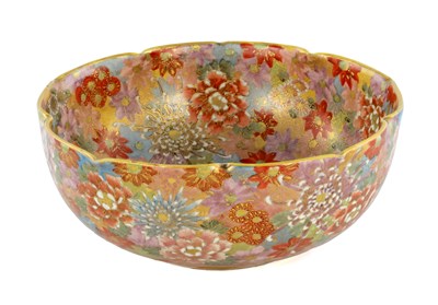 Lot 647 - A JAPANESE MEIJI PERIOD MILLEFLEURS SATSUMA BOWL