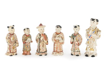 Lot 643 - A COLLECTION OF SIX JAPANESE MEIJI PERIOD SATSUMA FIGURES