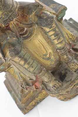 Lot 436 - A CHINESE GILT BRONZE SEATED BUDDHA