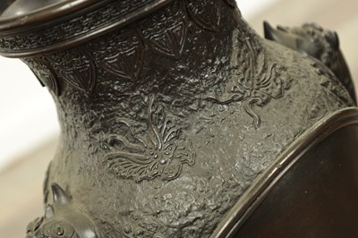 Lot 58 - A LARGE PAIR OF JAPANESE MEIJI PERIOD BRONZE VASES