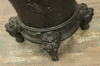 Lot 58 - A LARGE PAIR OF JAPANESE MEIJI PERIOD BRONZE VASES