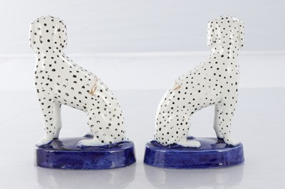 Lot 28 - TWO PAIRS OF 19TH CENTURY STAFFORDSHIRE DOGS