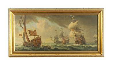 Lot 1164 - A 19TH CENTURY SEASCAPE OIL ON WOODEN PANEL