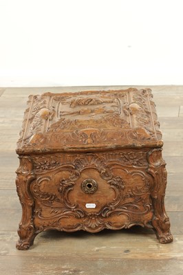 Lot 1042 - A LATE 19TH CENTURY GERMAN CARVED OAK SYMPHONION MUSIC BOX