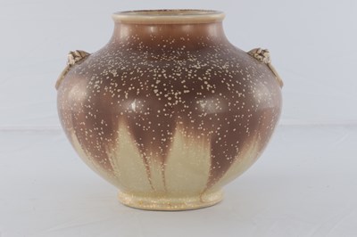 Lot 23 - A 20TH CENTURY SQUAT BULBOUS PORCELAIN VASE