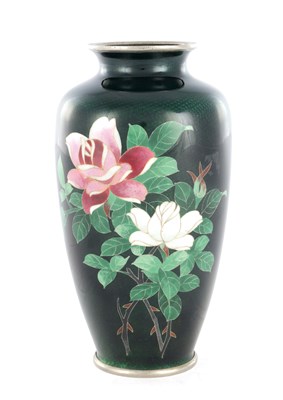 Lot 1723 - A LATE 19TH CENTURY JAPANESE CLOISONNE SHOULDERED VASE