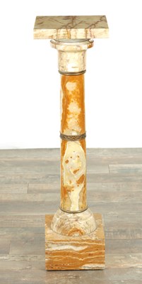 Lot 917 - A LATE 19TH CENTURY FRENCH ONYX AND ORMOLU MOUNTED PEDESTAL