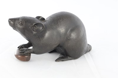 Lot 553 - A LIFESIZE JAPANESE MEIJI PERIOD PATINATED BRONZE SCULPTURE