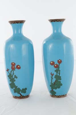 Lot 1712 - A PAIR OF JAPANESE MEIJI PERIOD CLOISONNE HEXAGONAL VASES
