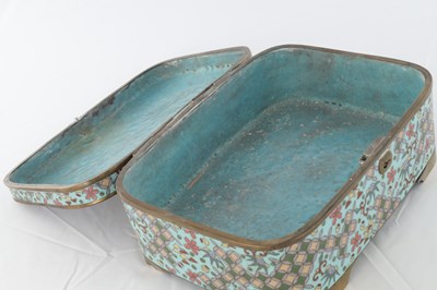 Lot 495 - A JAPANESE MEIJI PERIOD CLOISONNE RECTANGULAR CASKET