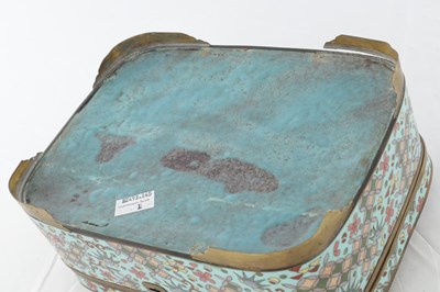 Lot 495 - A JAPANESE MEIJI PERIOD CLOISONNE RECTANGULAR CASKET