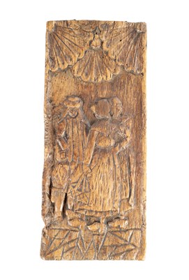 Lot 990 - AN 18TH CENTURY DUTCH CARVED WALNUT HANGING PANEL