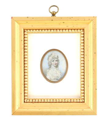 Lot 1090 - ATT GEORGE ENGLEHART (1752 - 1829) BUST PORTRAIT MINIATURE ON IVORY