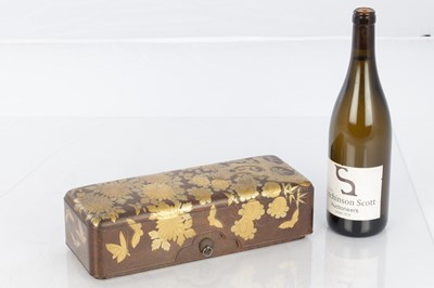 Lot 590 - A JAPANESE MEIJI PERIOD LIDDED RAISED LACQUERWORK BOX