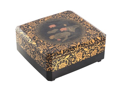 Lot 440 - A JAPANESE MEIJI PERIOD LACQUERWORK LIDDED BOX