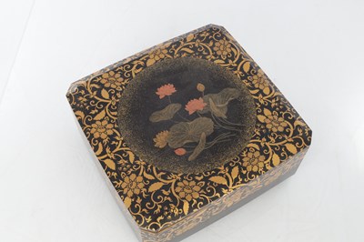 Lot 440 - A JAPANESE MEIJI PERIOD LACQUERWORK LIDDED BOX