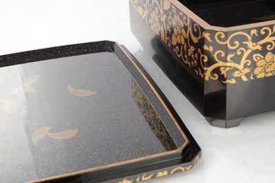 Lot 440 - A JAPANESE MEIJI PERIOD LACQUERWORK LIDDED BOX