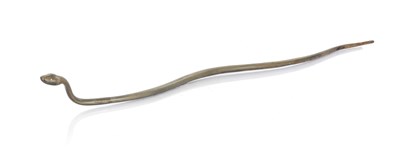 Lot 896 - A CARVED HORN SNAKE, POSSIBLY RHINOCEROS HORN