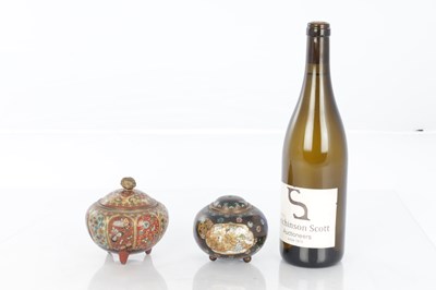 Lot 524 - TWO JAPANESE MEIJI PERIOD CLOISONNE VASES AND COVERS