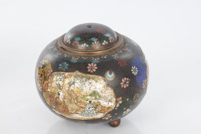 Lot 524 - TWO JAPANESE MEIJI PERIOD CLOISONNE VASES AND COVERS