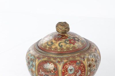 Lot 524 - TWO JAPANESE MEIJI PERIOD CLOISONNE VASES AND COVERS