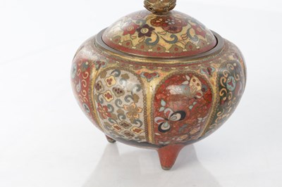 Lot 524 - TWO JAPANESE MEIJI PERIOD CLOISONNE VASES AND COVERS