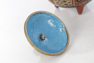 Lot 524 - TWO JAPANESE MEIJI PERIOD CLOISONNE VASES AND COVERS