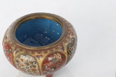 Lot 524 - TWO JAPANESE MEIJI PERIOD CLOISONNE VASES AND COVERS