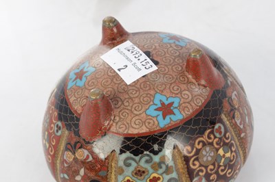 Lot 524 - TWO JAPANESE MEIJI PERIOD CLOISONNE VASES AND COVERS