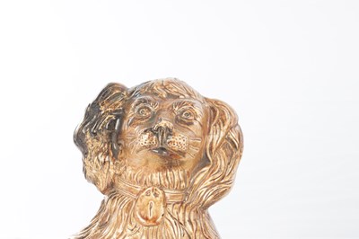 Lot 71 - A PAIR OF 19TH CENTURY STAFFORDSHIRE SPANIELS BY S & H BRIDDON, BRAMPTON
