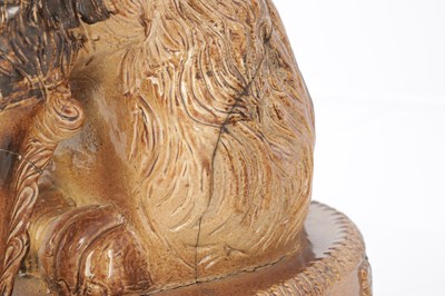 Lot 71 - A PAIR OF 19TH CENTURY STAFFORDSHIRE SPANIELS BY S & H BRIDDON, BRAMPTON