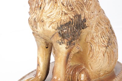 Lot 71 - A PAIR OF 19TH CENTURY STAFFORDSHIRE SPANIELS BY S & H BRIDDON, BRAMPTON