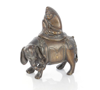 Lot 1721 - A JAPANESE MEIJI PERIOD BRONZE LIDDED INCENSE BURNER