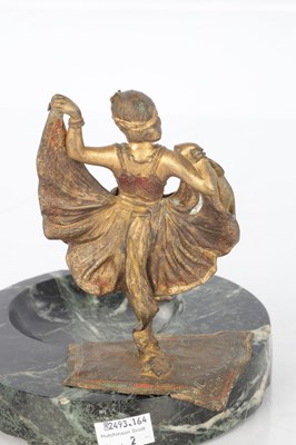 Lot 970 - FRANZ BERGMANN, A 19TH CENTURY AUSTRIAN COLD-PAINTED EROTIC FIGURAL BRONZE AND ANTICO VERDE MARBLE PIN TRAY