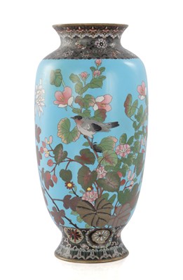 Lot 377 - A 19TH CENTURY JAPANESE CLOISONNE ENAMEL VASE