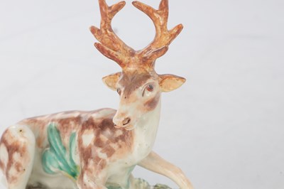 Lot 27 - TWO 18TH CENTURY DERBY STAG FIGURES