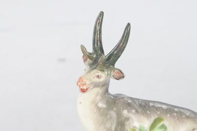 Lot 27 - TWO 18TH CENTURY DERBY STAG FIGURES