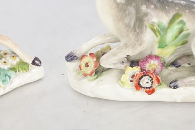 Lot 27 - TWO 18TH CENTURY DERBY STAG FIGURES
