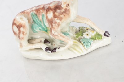 Lot 27 - TWO 18TH CENTURY DERBY STAG FIGURES
