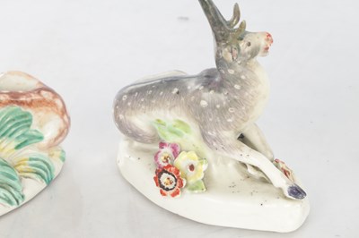 Lot 27 - TWO 18TH CENTURY DERBY STAG FIGURES