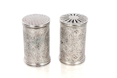 Lot 275 - A PAIR OF 19TH CENTURY CONTINENTAL SILVER TABLE CRUET