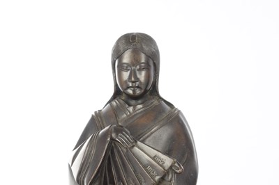 Lot 496 - A LARGE PAIR OF JAPANESE MEIJI PERIOD BRONZE FIGURES