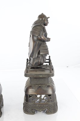 Lot 496 - A LARGE PAIR OF JAPANESE MEIJI PERIOD BRONZE FIGURES