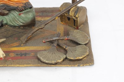 Lot 947 - IN THE MANNER OF FRANZ BERGMANN. A COLD-PAINTED BRONZED FIGURAL SCULPTURE