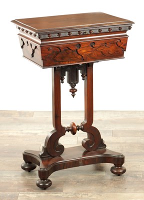 Lot 1733 - A REGENCY ROSEWOOD TEAPOY