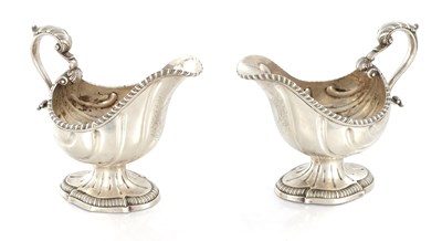 Lot 291 - A PAIR OF EARLY GEORGE III SILVER SAUCE BOATS