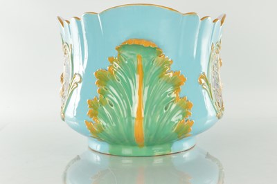 Lot 37 - A LARGE 19TH CENTURY MINTON MAJOLICA CERAMIC JARDINIERE