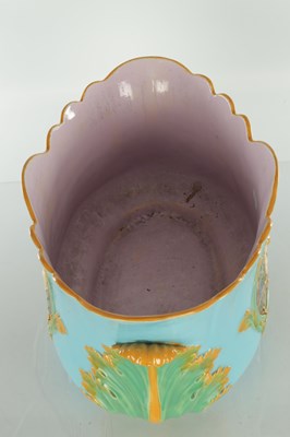 Lot 37 - A LARGE 19TH CENTURY MINTON MAJOLICA CERAMIC JARDINIERE