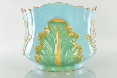 Lot 37 - A LARGE 19TH CENTURY MINTON MAJOLICA CERAMIC JARDINIERE