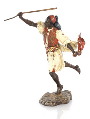 Lot 878 - FRANZ BERGMAN. AN EARLY 20TH CENTURY AUSTRIAN COLD PAINTED BRONZE SCULPTURE